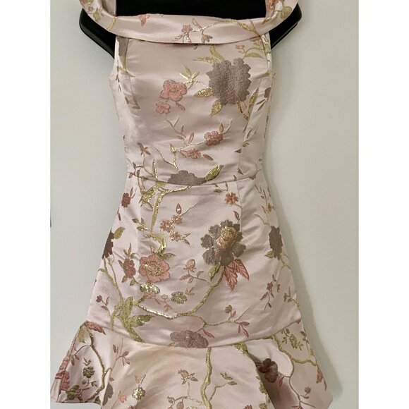 Lipsy womens dress New with tags party cocktails wedding pink gold jacquard shor - Picture 1 of 16